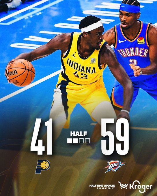 雷霆主场逆转步行者 系列赛战平创历史最大胜场